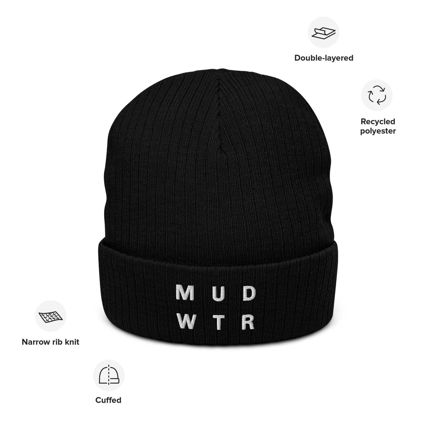 mud-wtr-beanie-v0 ribbed-knit-beanie-black-front-6478f6ebb8db4.png
